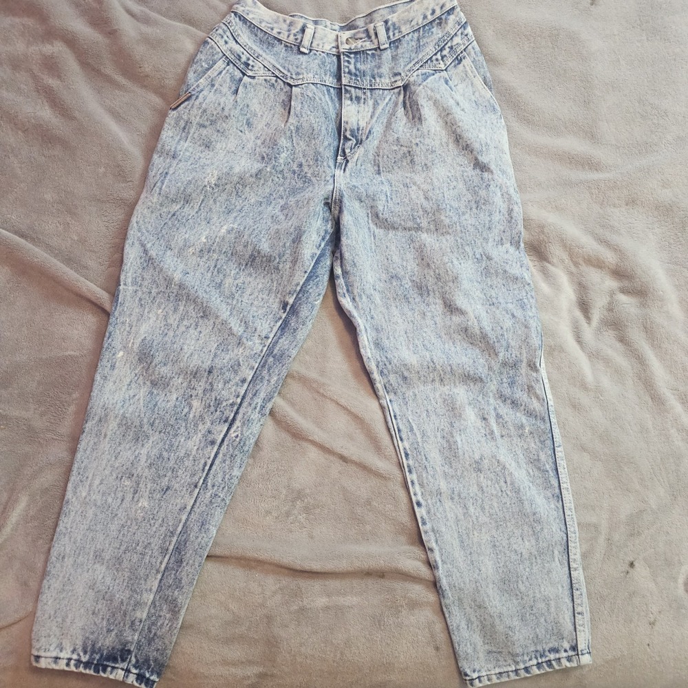 Vintage Gitano Jeans Women 16 Barrel Leg Acid Wash High Rise Distressed 80's